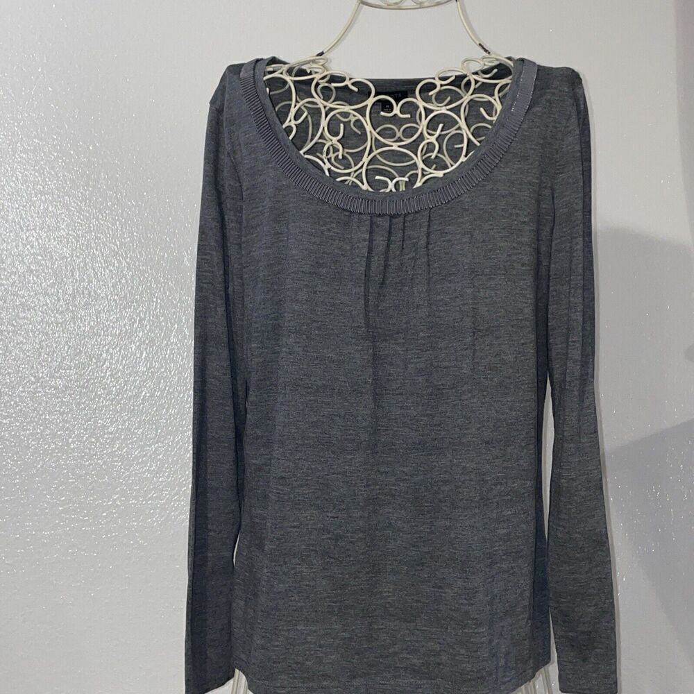 Womans Talbots Size M Top Gray 65 Poly/35 Rayon